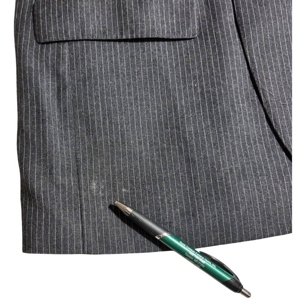 Lauren Ralph Lauren Blazer Mens 40S Grey Wool Cashmere Pinstripe Sport Coat - Picture 8 of 8